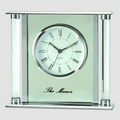 Silver Glass Mirror Quartz Executive Clock